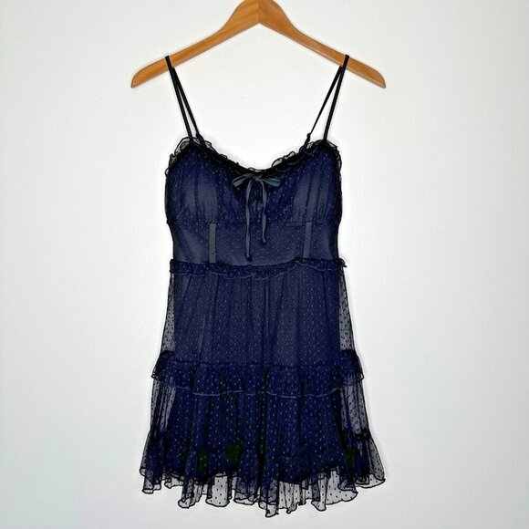 wild fable Dresses & Skirts - Wild Fable Babydoll Mini Dress Size S Black Ruffle Whimsigoth Fairycore